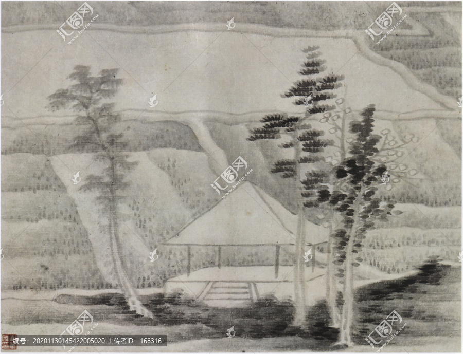 龔賢婁婷三樹(shù)圖