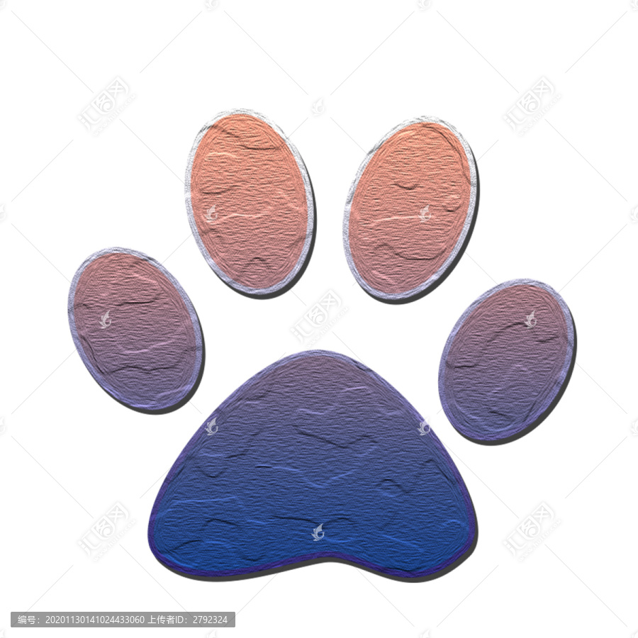 貓爪動物漸變卡通元素