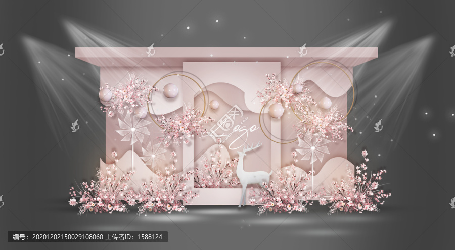 淺粉色婚禮外區(qū)效果圖設(shè)計(jì)