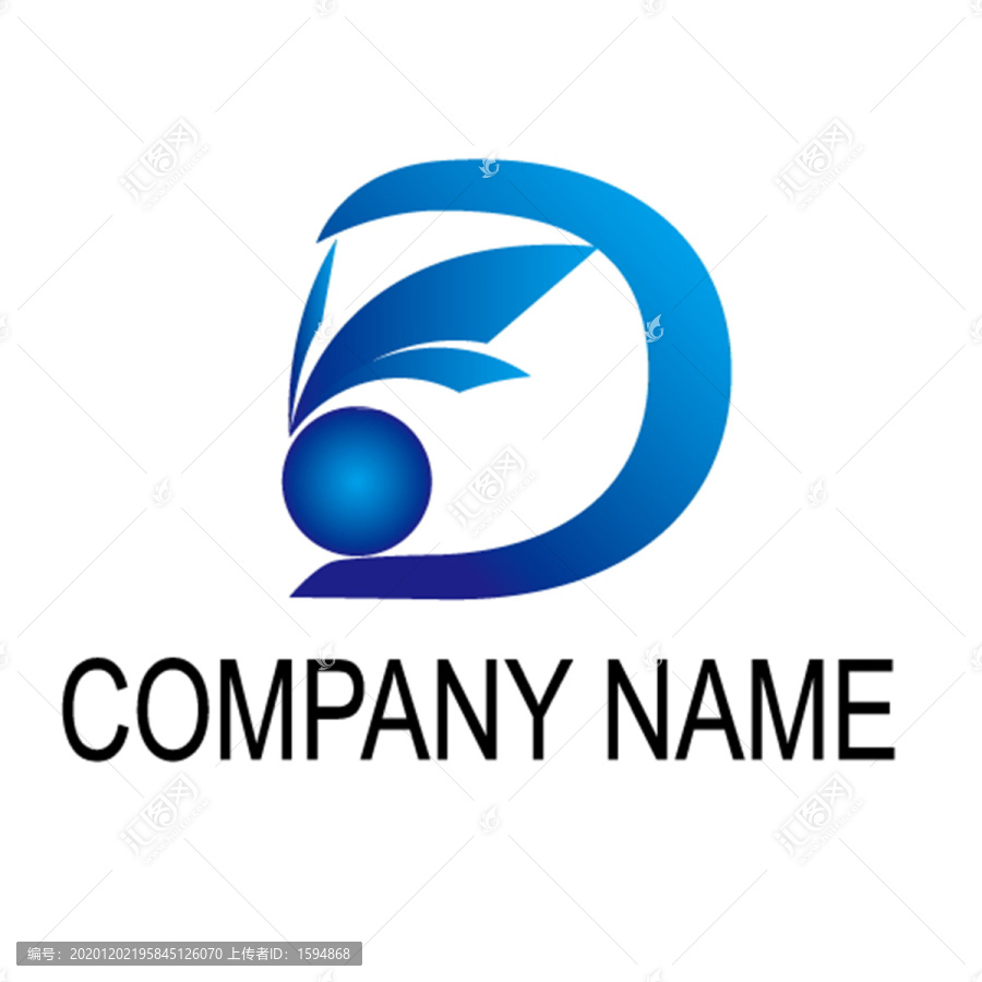 D字母鳳凰LOGO設(shè)計(jì)