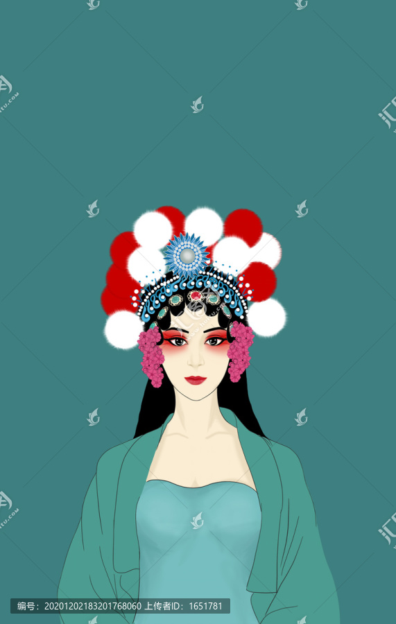 國(guó)潮京劇戲曲人物插畫(huà)