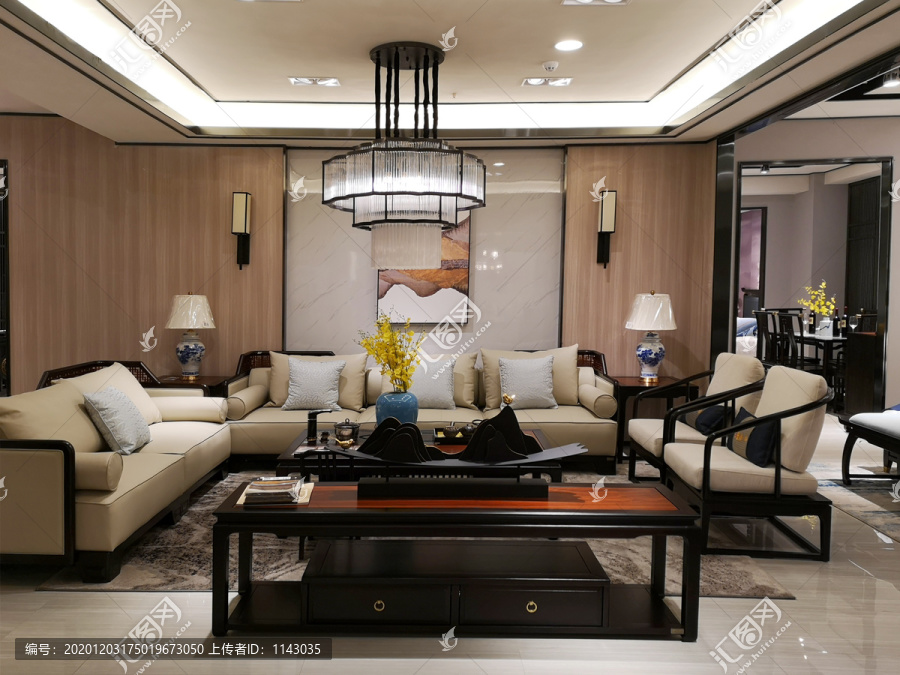 123新中式沙发组套新中式客厅