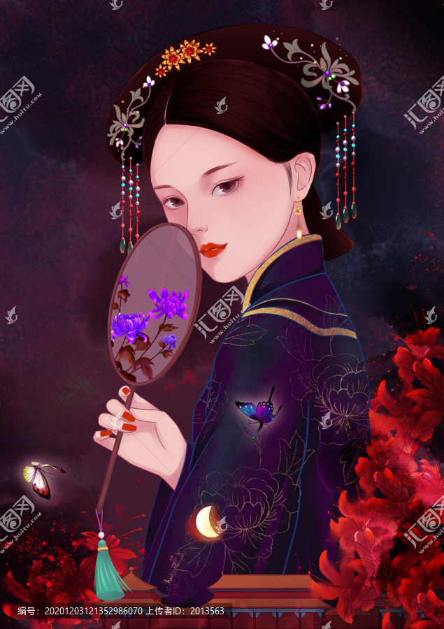 清宫美人插画