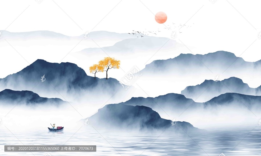 寫意水墨山水畫