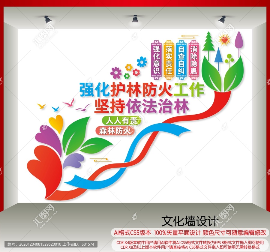 森林防火樓梯文化墻