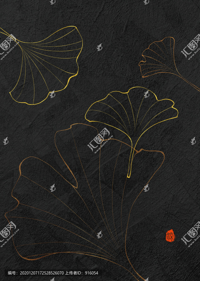 手繪銀杏
