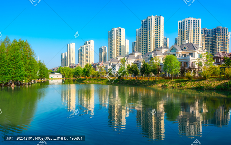 苏州白塘生态植物园城市风光