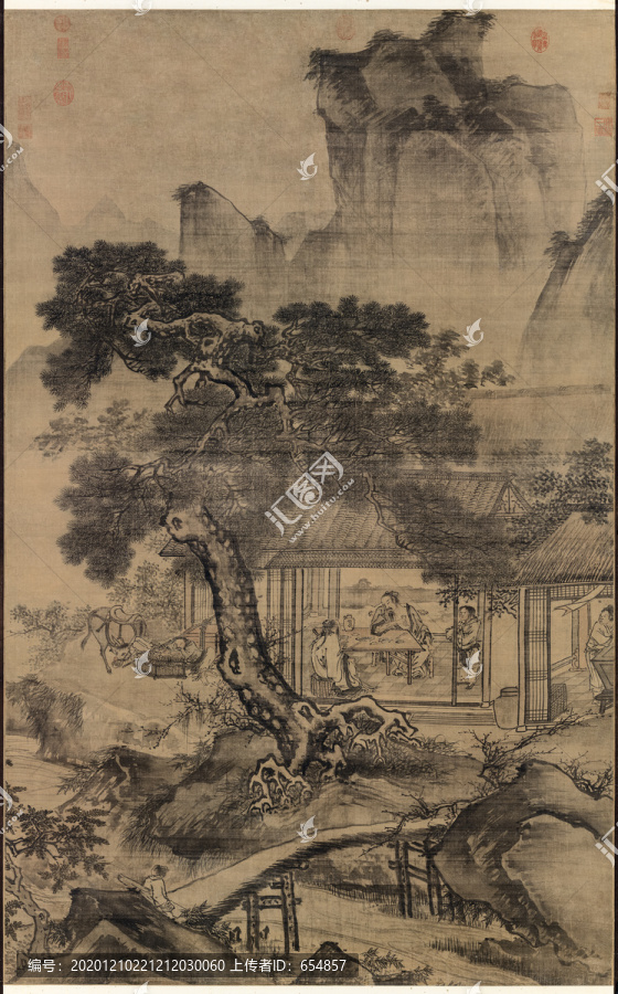 夏圭山居留客圖
