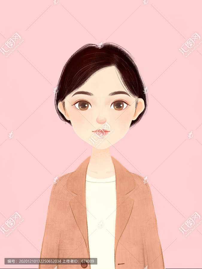 手繪卡通女孩