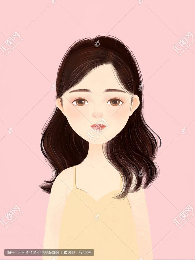 手繪女孩頭像