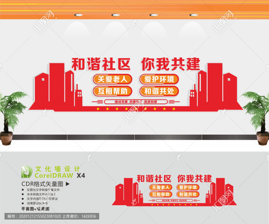 和諧社區(qū)你我共建文化墻