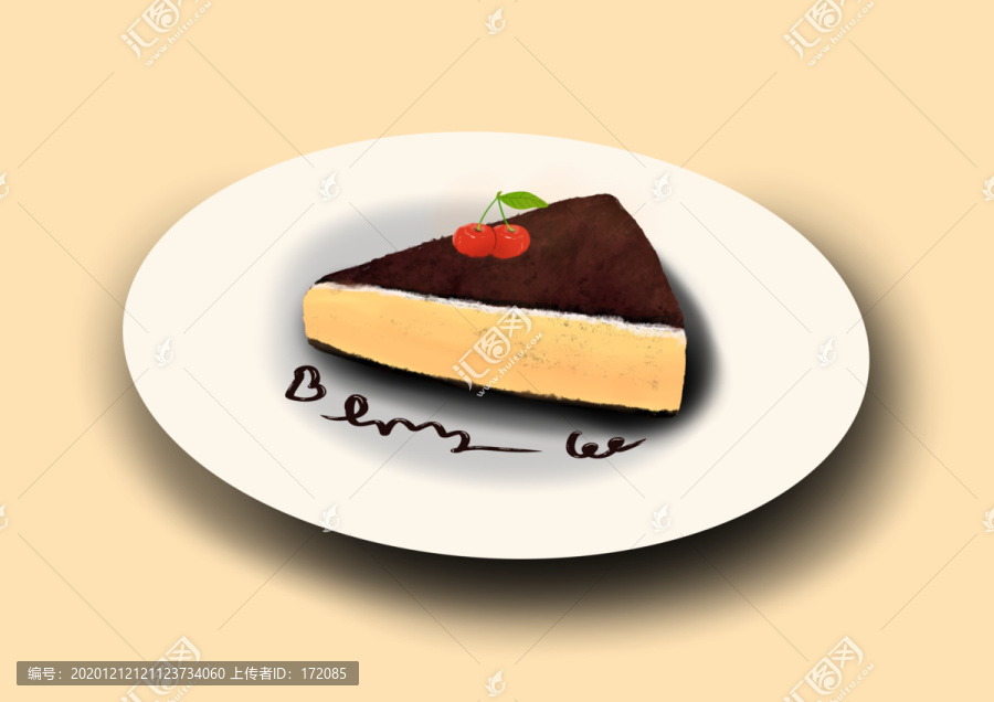 手繪插畫提拉米蘇