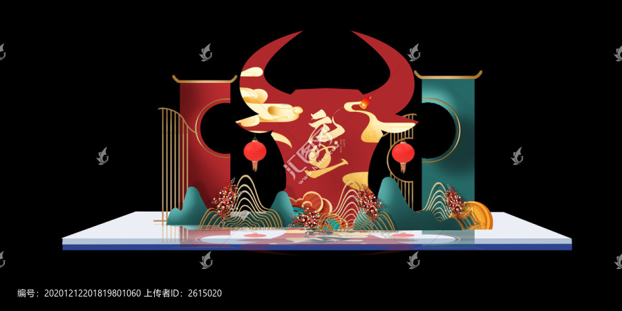 中國風(fēng)元旦春節(jié)美陳