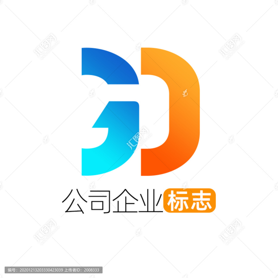 創(chuàng)意字母GD企業(yè)標志logo