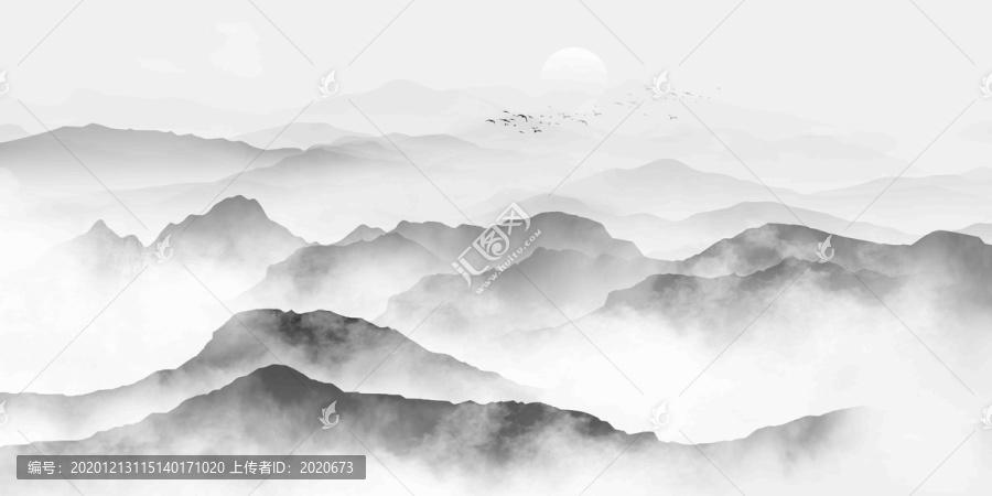 新中式水墨畫背景