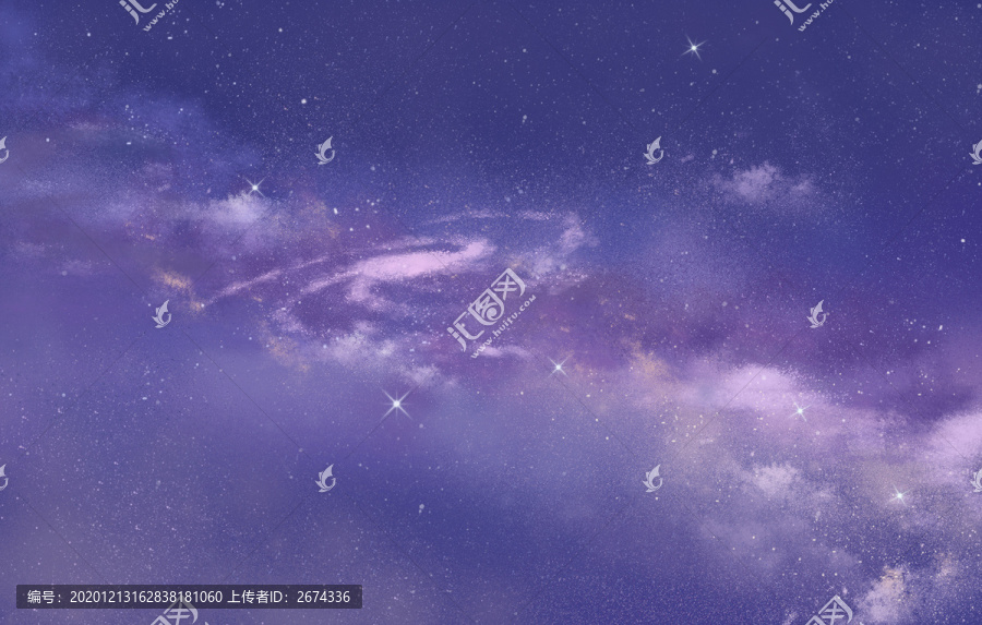 星空銀河星星手繪背景插畫