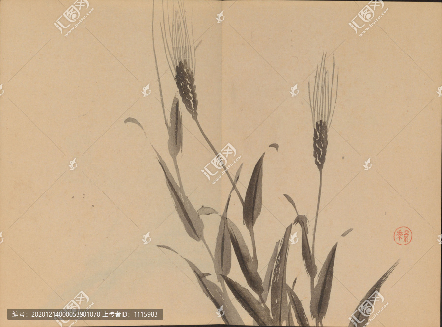 今尾景年景年習(xí)畫(huà)帖七卷小麥