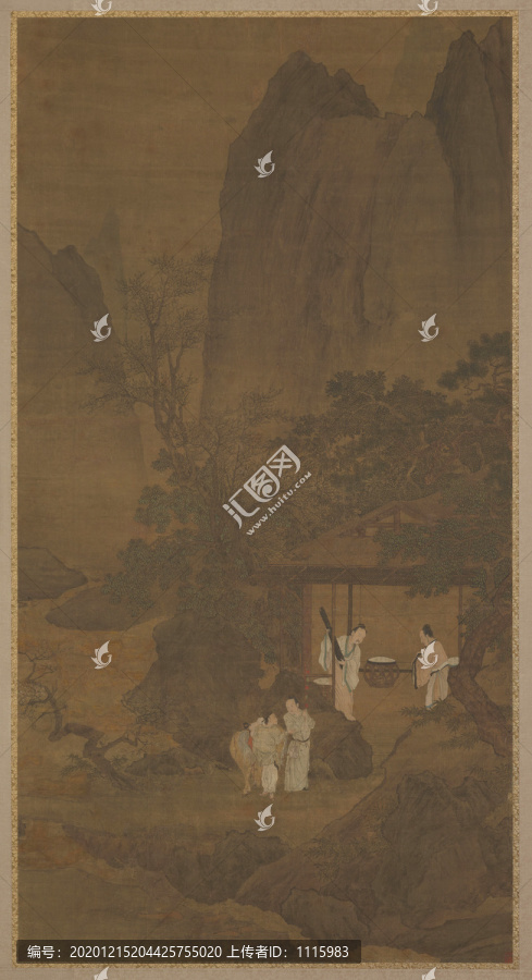 劉松年摔琴謝知音圖