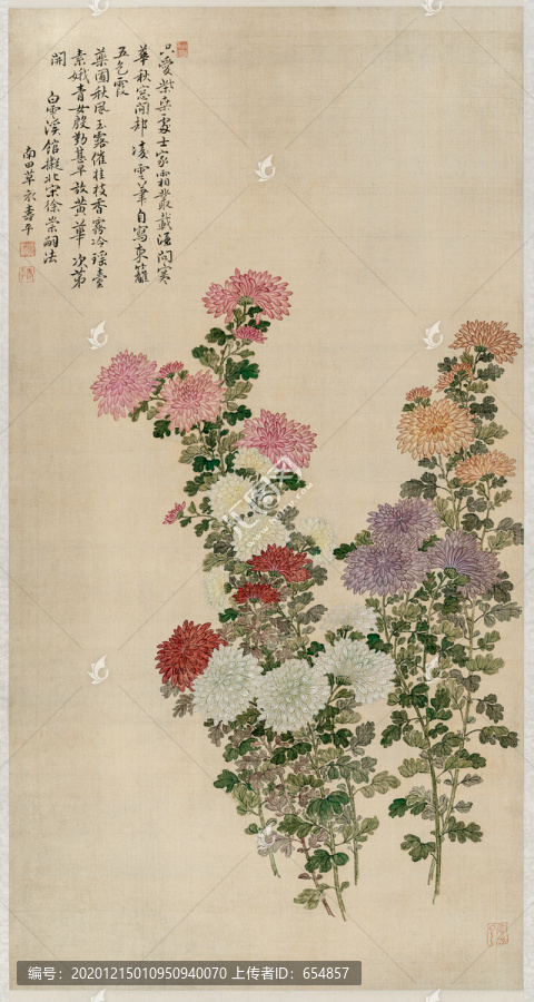 惲壽平菊花圖