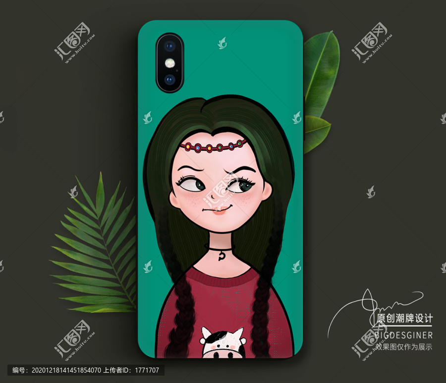 牛年情侶手機(jī)殼插畫(huà)