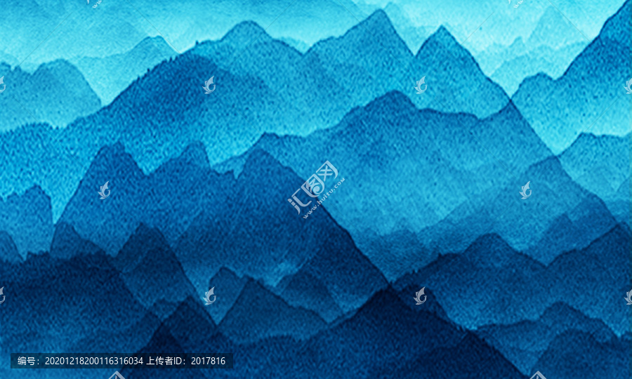 高端中式山水背景墻