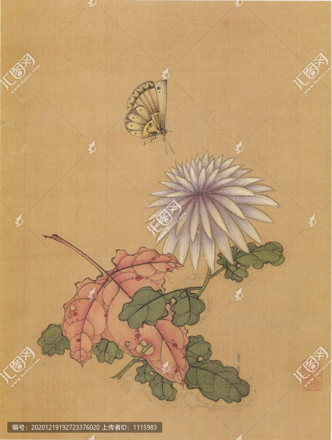 陳洪綬花鳥寫生冊(cè)蝴蝶戀花