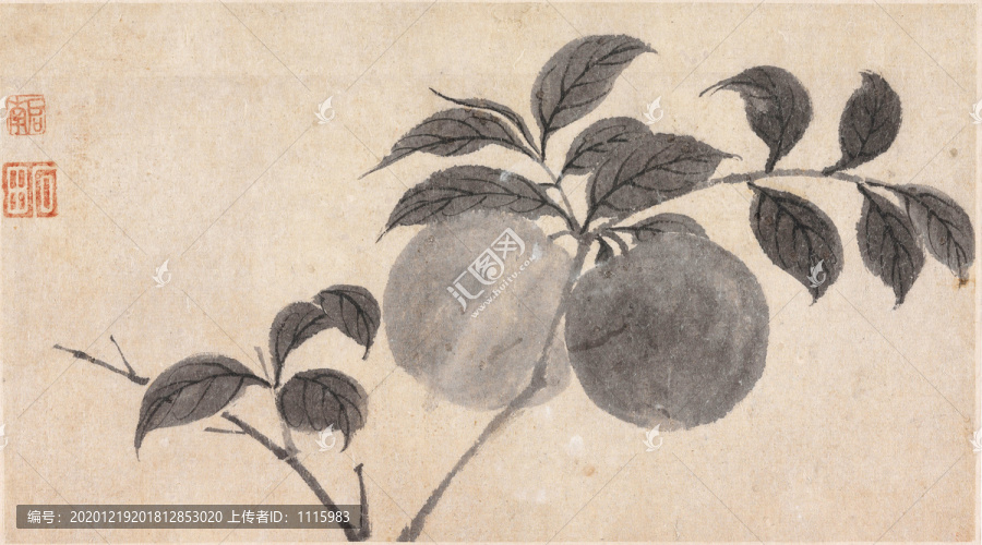 沈周花豆莢圖冊(cè)甜瓜圖