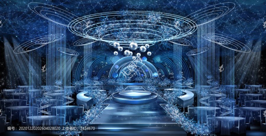 藍色星空婚禮效果圖