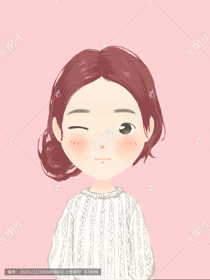 手繪女孩頭像