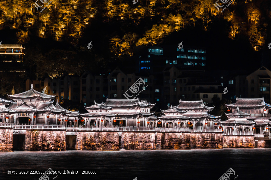 潮州古桥广济桥湘子桥夜景灯光秀