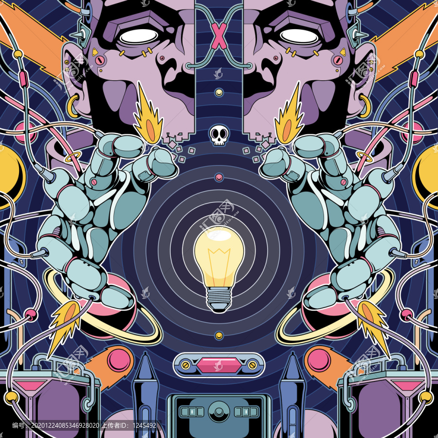 靈感科技感潮流插畫
