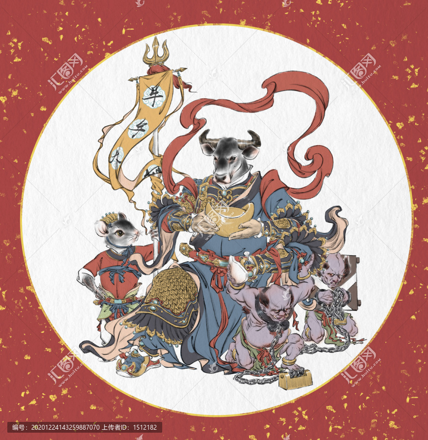 中國風十二生肖牛