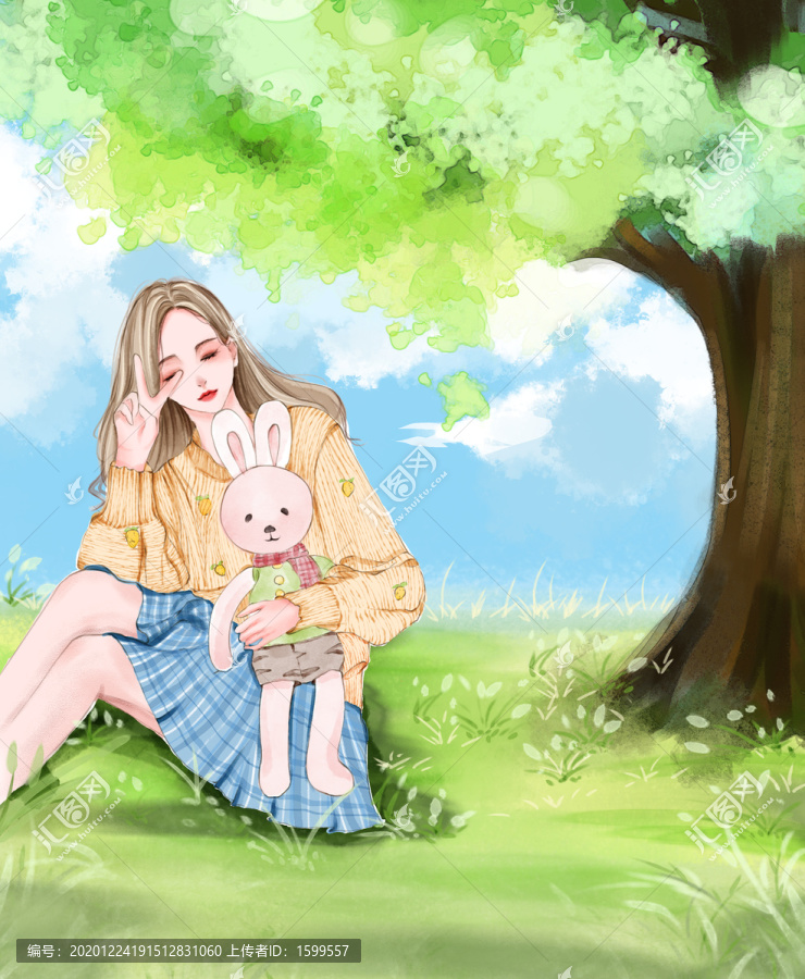 唯美少女插畫