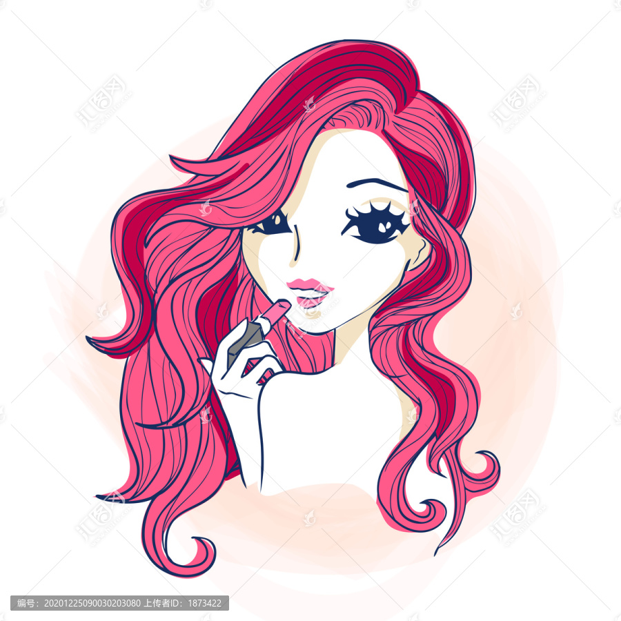 美女化妝創(chuàng)意設(shè)計插圖