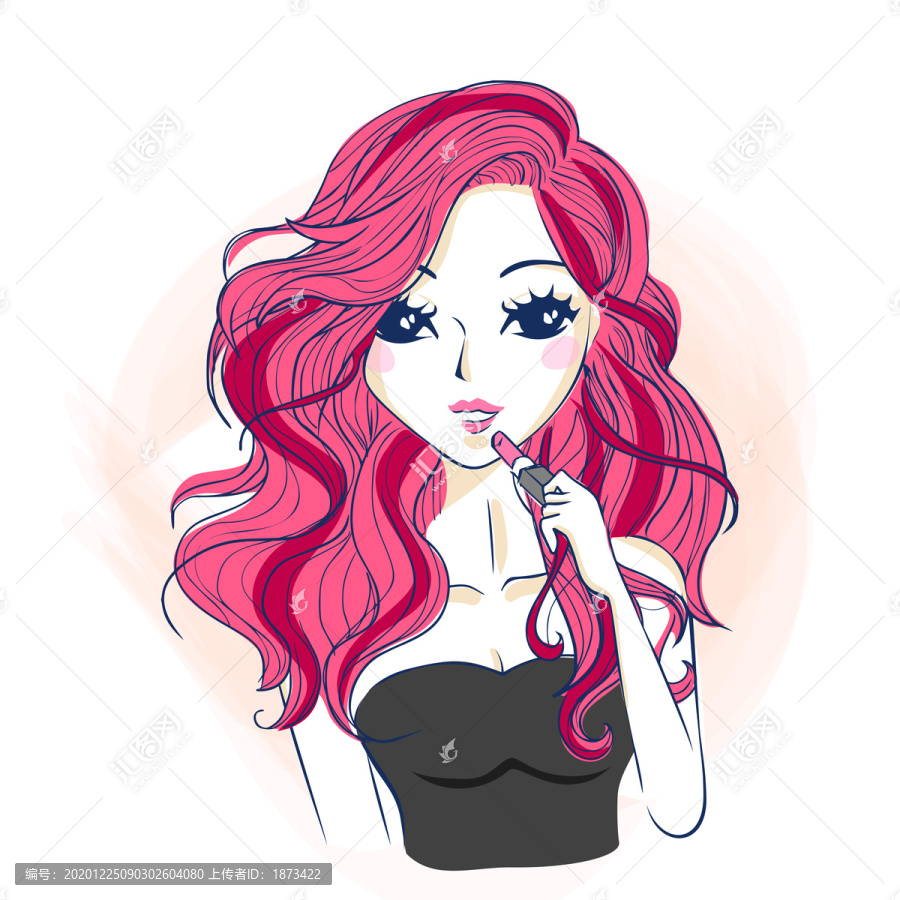 美女化妝創(chuàng)意設計插圖