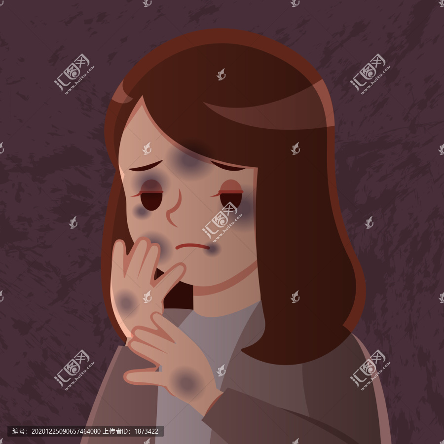 女孩受傷創(chuàng)意設(shè)計(jì)插圖