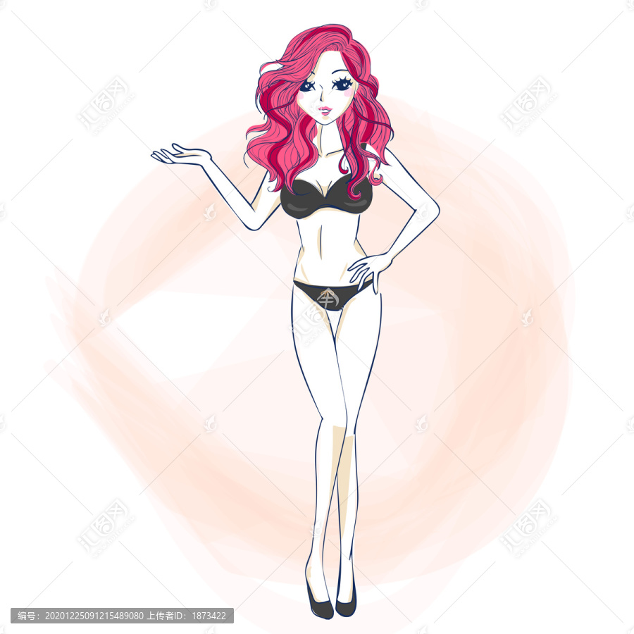 性感美女創(chuàng)意設(shè)計(jì)插畫