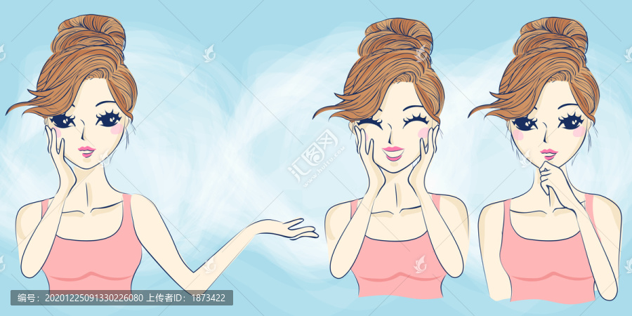 健康女生創(chuàng)意設(shè)計插圖