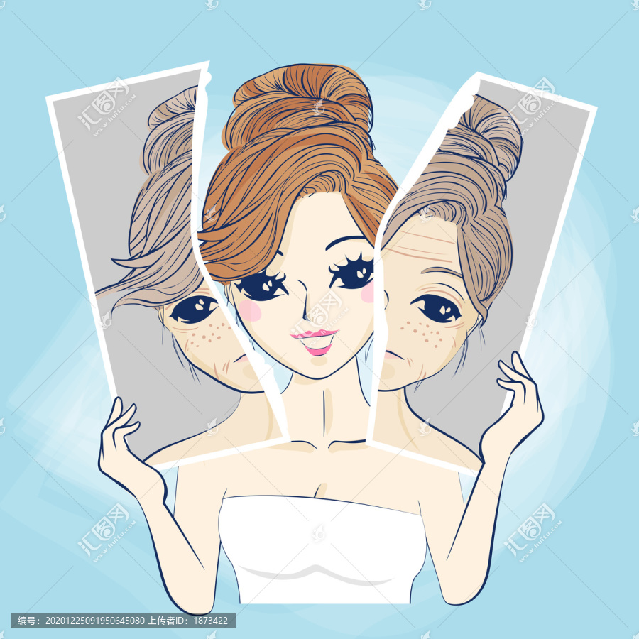 女性護膚創(chuàng)意設(shè)計插圖