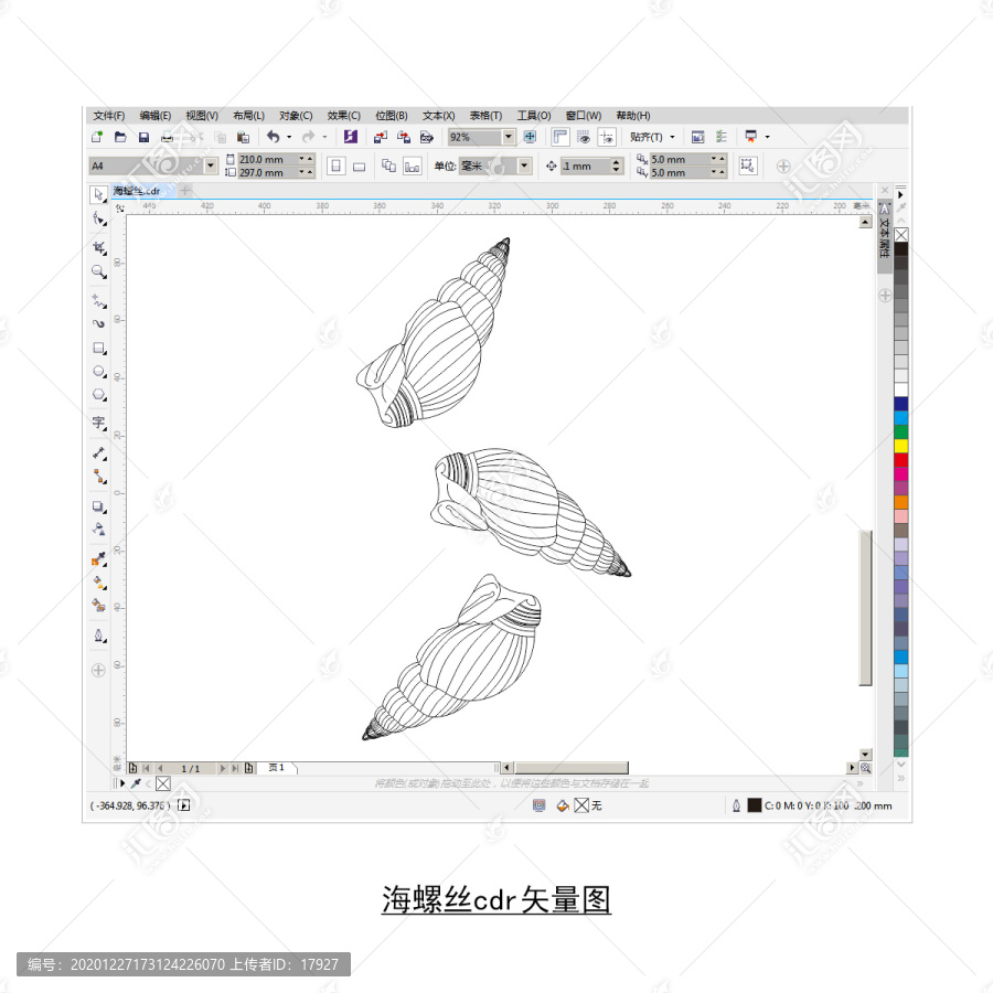 海螺丝cdr矢量图