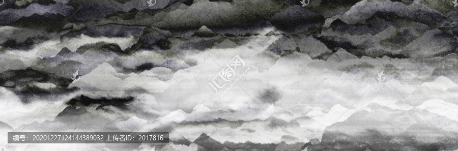 中式水墨意境山水背景墻