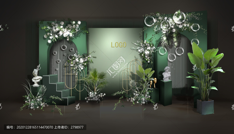 綠色婚禮合影區(qū)