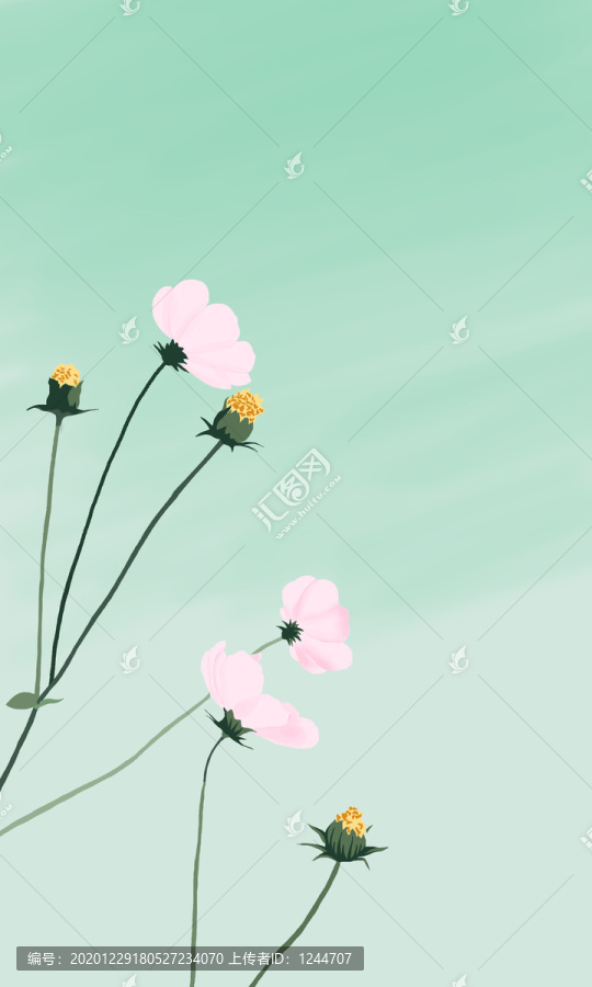 手繪花朵背景