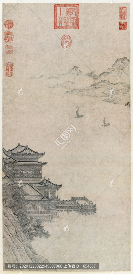 王振鵬江天樓閣圖