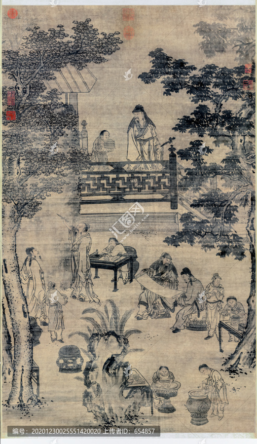 王振鵬秋庭書壁圖
