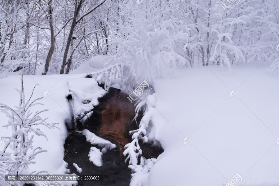 长白山雪景冬季素材