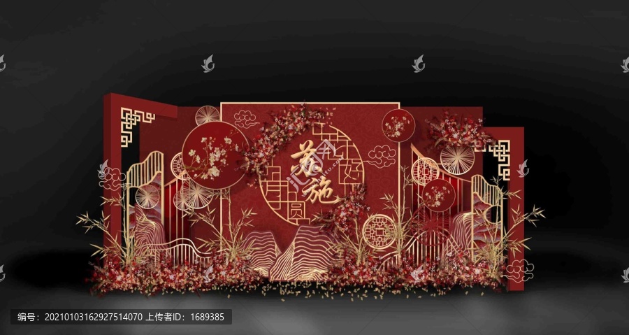 紅色中式婚禮效果圖