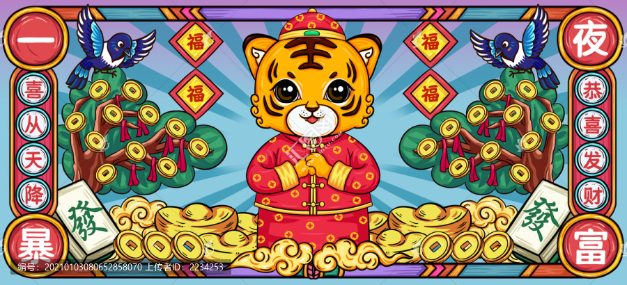 國潮虎年鼠標(biāo)墊
