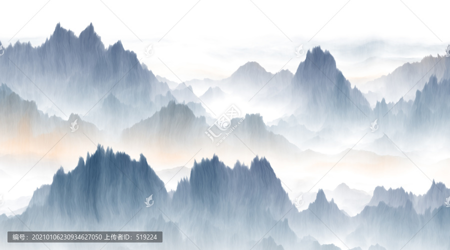 新中式山水壁畫