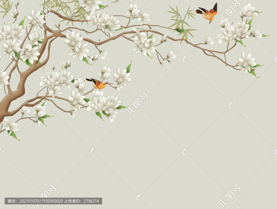 玉蘭花鳥